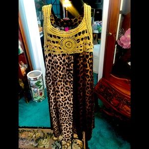 Jungle Animal print W/crochet top!